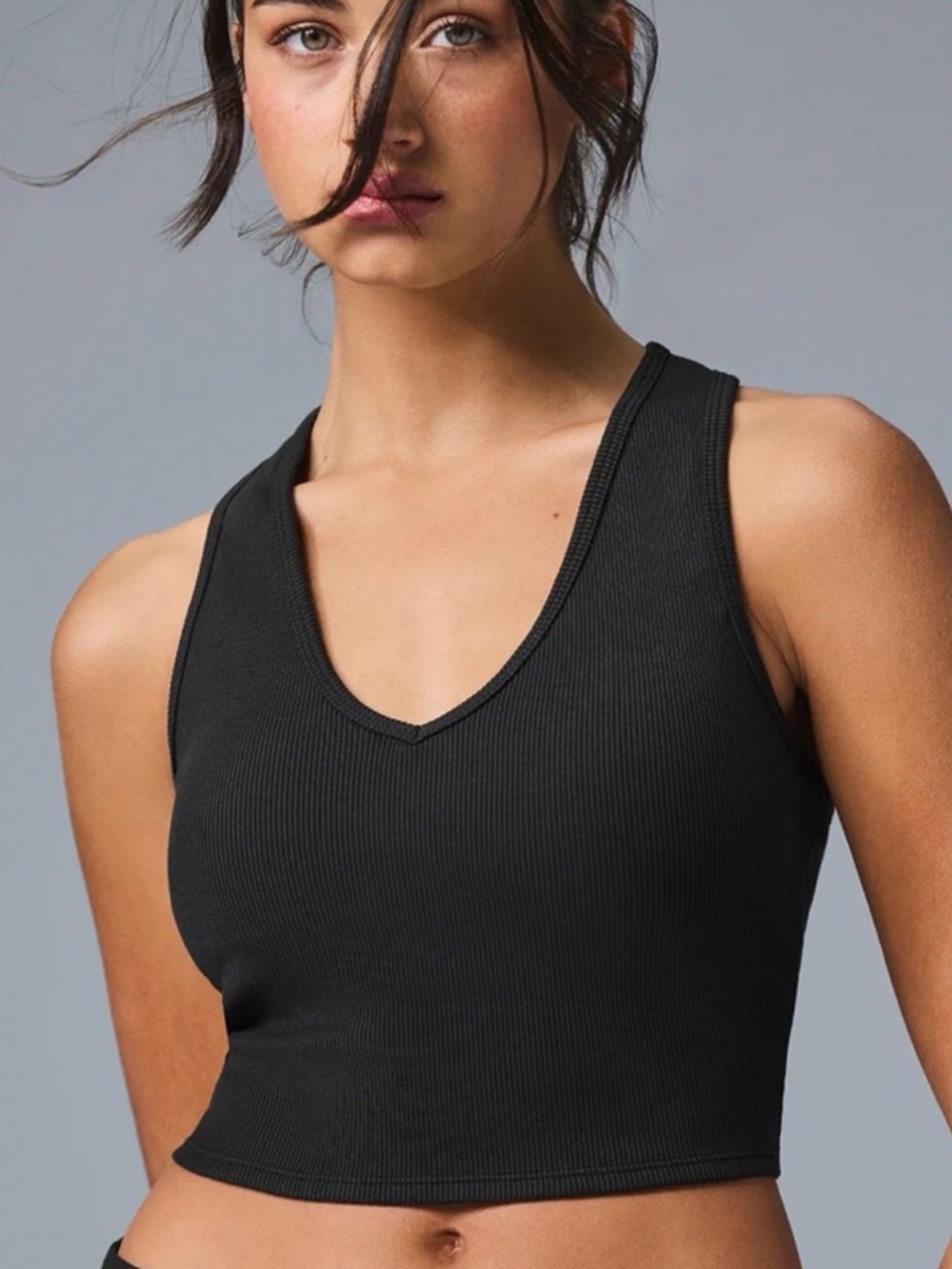 Alo Yoga Goddess Ribbed Cropped Racerback Tank